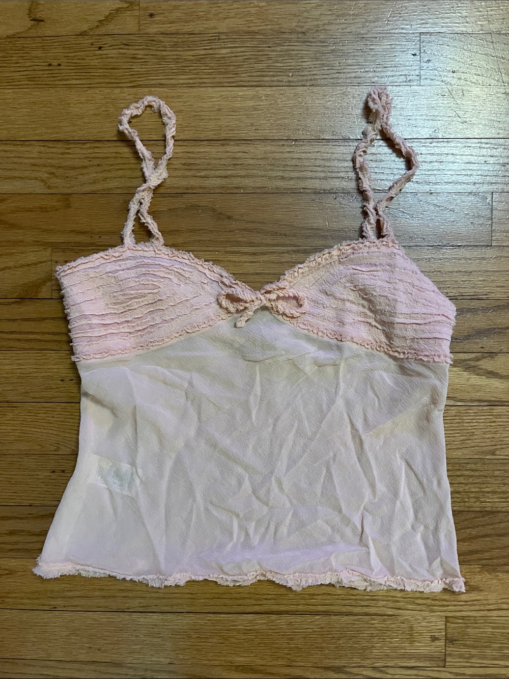 Vintage Y2K Pink Silk Cami Tank Top Medium